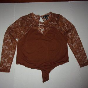 Soho Apparel Brown - Lace Bodysuit
